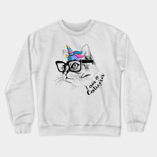 I Am A Caticorn Cute Unicorn Cat Lovers Gift Kittycorn Crewneck Sweatshirt